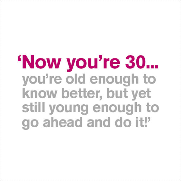 Age 30 Birthday Cards