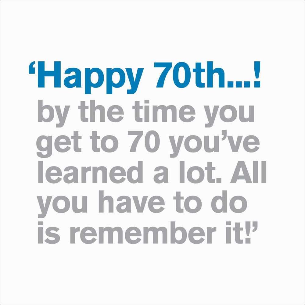 Age 70 Birthday Cards